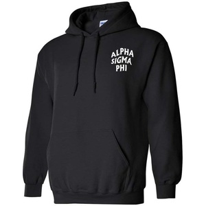 Greekgear Alpha Sigma Phi Social Hooded Sweatshirt(Black)