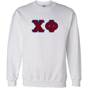 Greekgear Chi Phi Custom Twill Crewneck Sweatshirt(White)