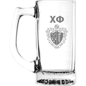 Greekgear Chi Phi Glass Engraved 25 Ounce Mug