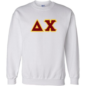 Greekgear Delta Chi Lettered Crewneck(White)