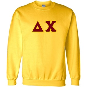 Greekgear Delta Chi Lettered Crewneck(Yellow)