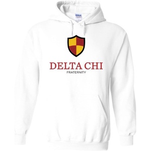 Greekgear Delta Chi Logo Hooded Sweatshirt(White)