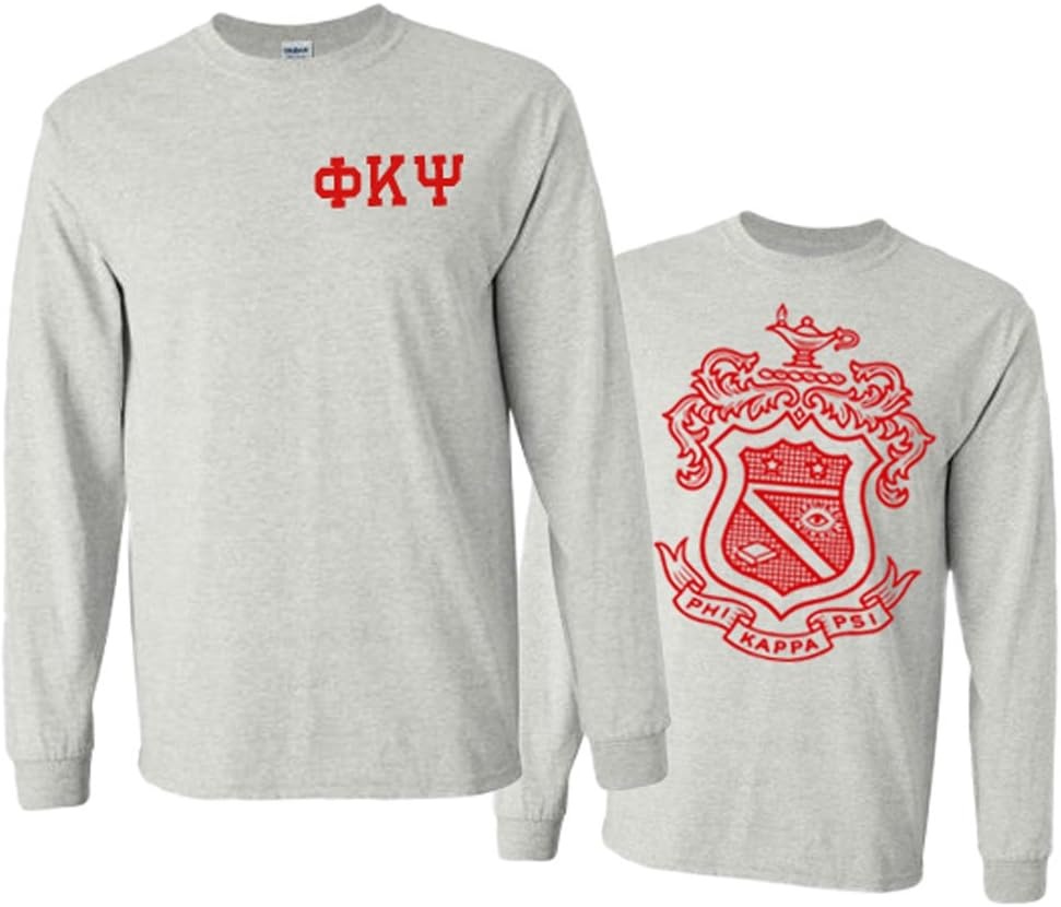 image:imagePhi Kappa Psi World Famous Crest Long Sleeve TShirtLight Grey