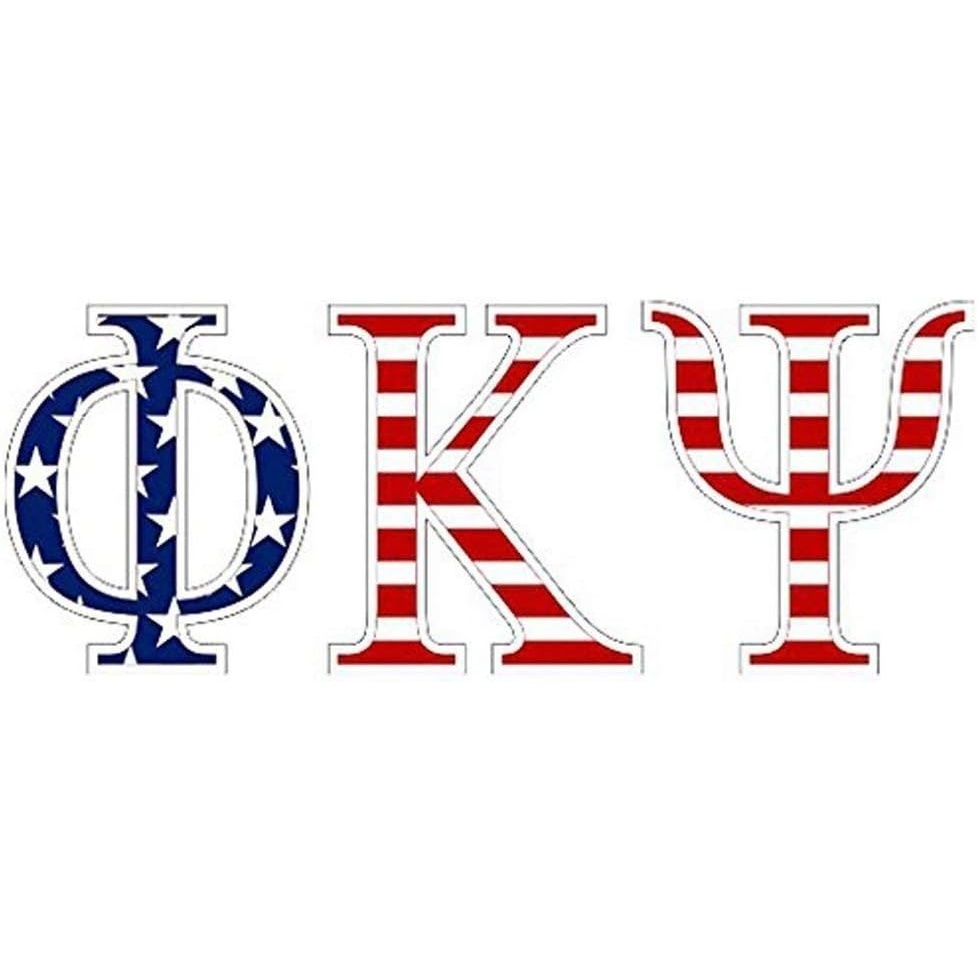 image:imagePhi Kappa Psi American Flag Greek Letter Sticker 25 Tall
