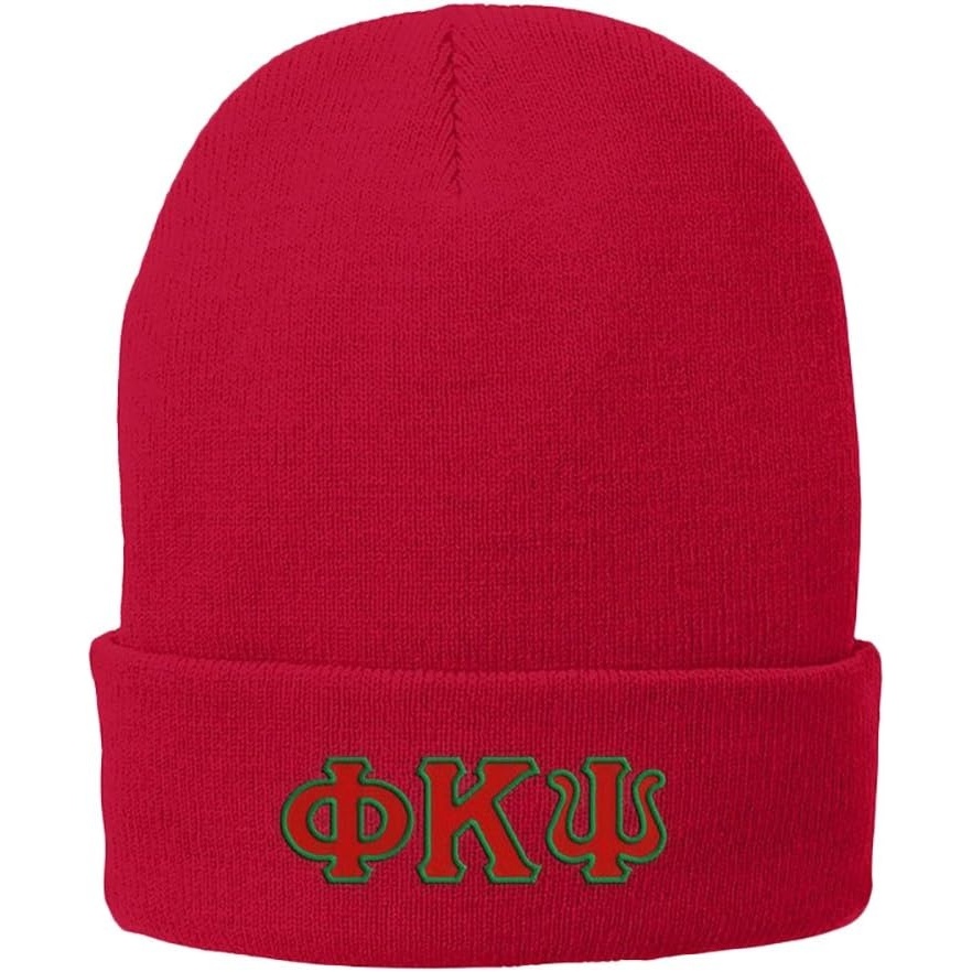 image:imagePhi Kappa Psi Big Greek Lettered Knit CapAthletic Red