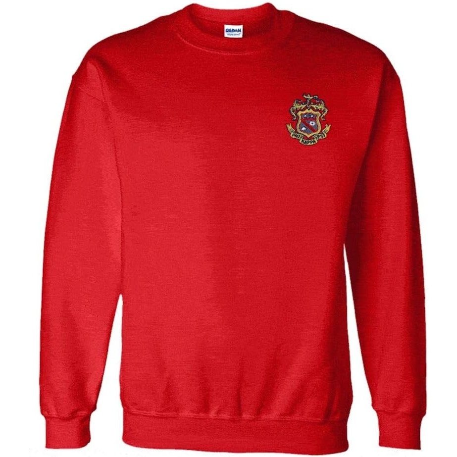 image:imagePhi Kappa Psi World Famous Crest Shield PATCH Crewneck SweatshirtRed