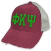 Phi Kappa Psi Distressed Trucker Hat Burgundy/Tan