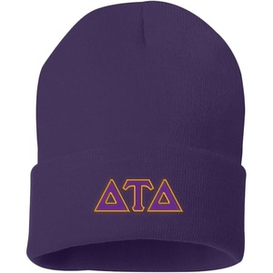 Delta Tau Delta DTD Big Greek Lettered Knit Cap(Purple)