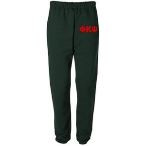 Phi Kappa Psi Greek Lettered Thigh Sweatpants(Forest Green)