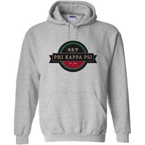 Phi Kappa Psi Logo Hooded Sweatshirt(Sports Grey)