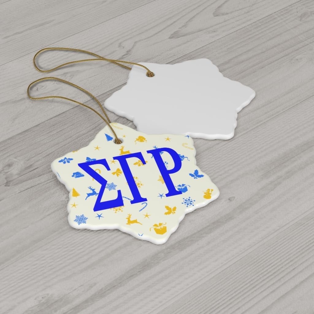 image:imageSigma Gamma Rho Holiday Cheer Ceramic Ornament CircleSnowflake
