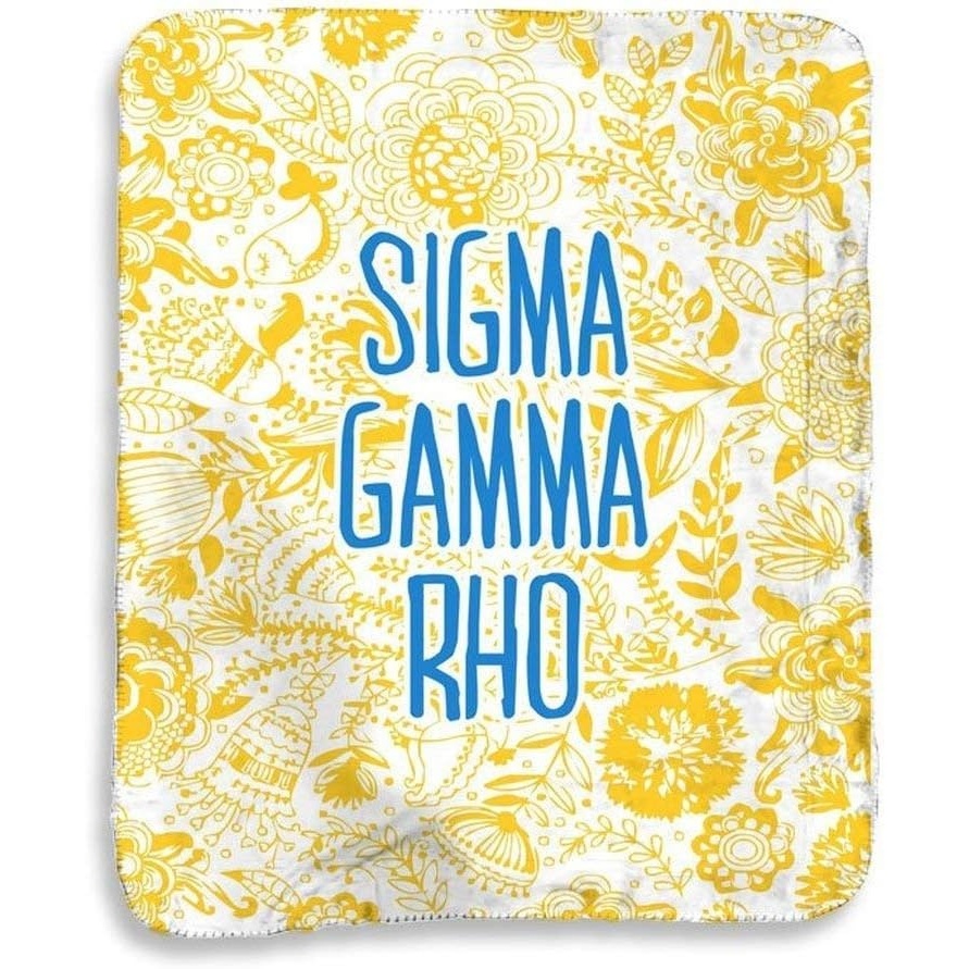 image:imageGreekgear Sigma Gamma Rho Floral Sherpa Lap Blanket