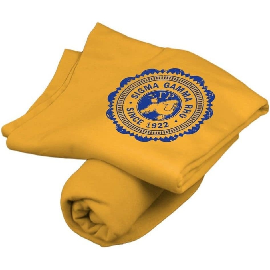 image:imageGreekgear Sigma Gamma Rho Old School Seal Sweatshirt Blanket Gold
