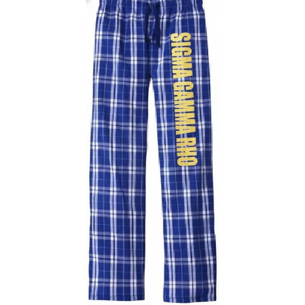 image:imageGreekgear Sigma Gamma Rho Pajamas Flannel Plaid PantBlue