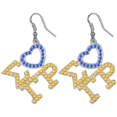 image:imageSigma Gamma Rho Color Crystal Heart Earrings