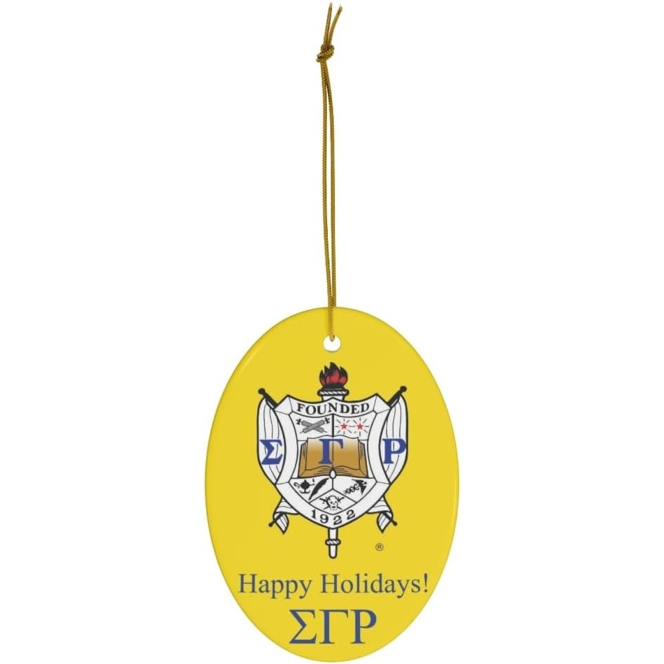 image:imageSigma Gamma Rho Holiday Color Mascot Christmas Ornaments