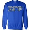 Greekgear Sigma Gamma Rho Crest – Shield Twill Letter Crewneck Sweatshirt(Royal Blue)