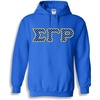 Greekgear Sigma Gamma Rho Crest – Shield Twill Letter Hooded Sweatshirt(Royal Blue)
