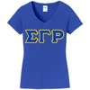 Sigma Gamma Rho Lettered V-Neck Tee(Royal Blue)