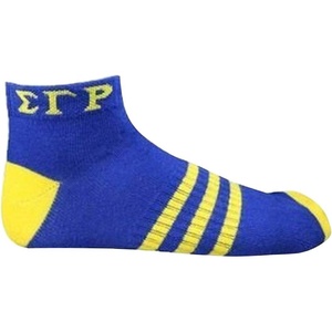 Greekgear Sigma Gamma Rho Ankle Socks Blue with Gold(Blue With Gold)