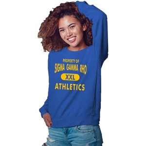Greekgear Sigma Gamma Rho Athletics Crewneck Sweatshirt(Royal Blue)