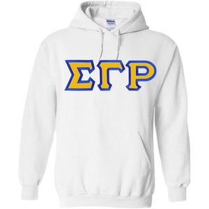 Greekgear Sigma Gamma Rho Custom Twill Hooded Sweatshirt(White)
