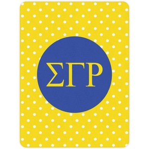Greekgear Sigma Gamma Rho Polka Dots Tan Sherpa Blanket – Giant Size!