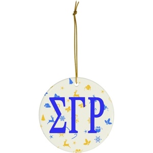 Sigma Gamma Rho Holiday Cheer Ceramic Ornament Circle(Round)