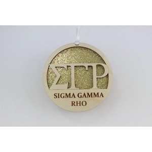 Sigma Gamma Rho Laser Carved Greek Letter Ornament – 3″ Round