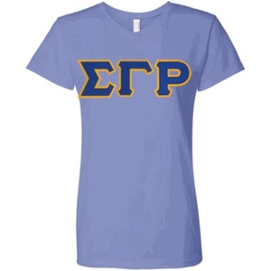 Sigma Gamma Rho Lettered V Neck Tee(Light Blue)