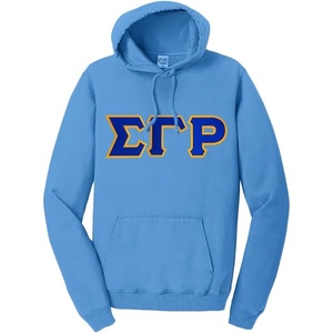 Sigma Gamma Rho Pigment-Dyed Lettered Hooded Sweatshirt(Blue Moon)