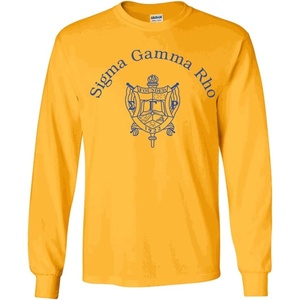 Sigma Gamma Rho World Famous Crest Long Sleeve T-Shirt(1. Yellow)