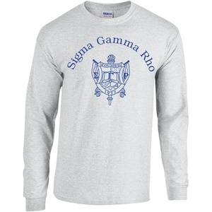 Sigma Gamma Rho World Famous Crest Long Sleeve T-Shirt(Light Grey)