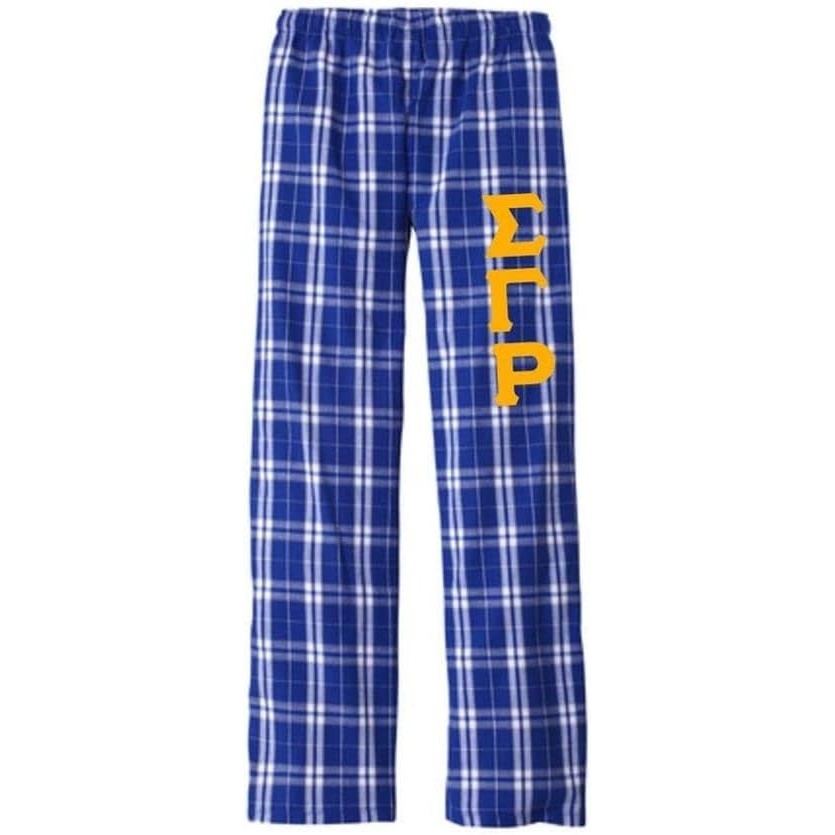 image:imageGreekgear Sigma Gamma Rho Womens Flannel Plaid Pant PJsRoyal Blue