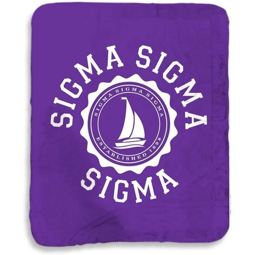 image:imageGreekgear Sigma Sigma Sigma Seal Sherpa Lap Blanket Purple