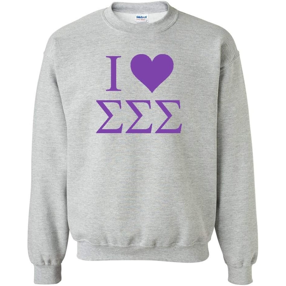 image:imageI Love Sigma Sigma Sigma Crewneck SweatshirtLight Grey