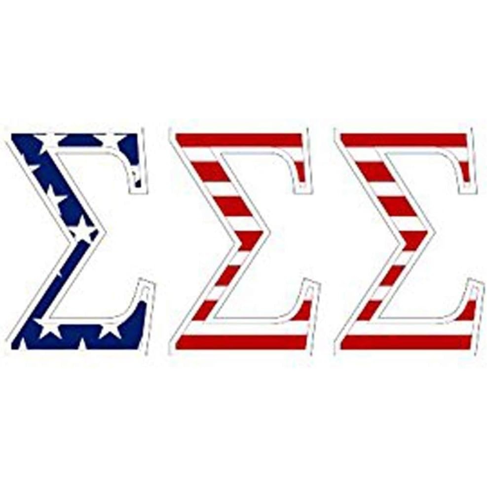 image:imageSigma Sigma Sigma American Flag Greek Letter Sticker 25 Tall