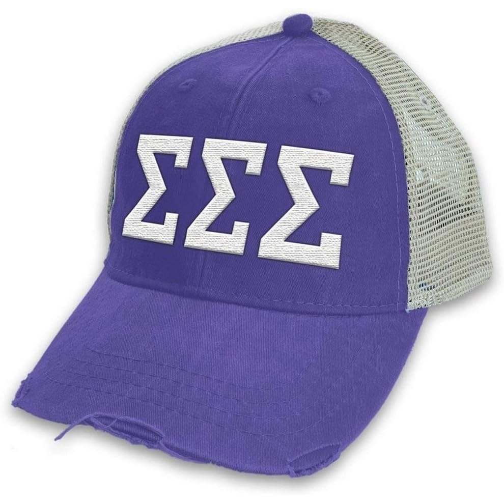 image:imageSigma Sigma Sigma Distressed Trucker HatPurple Tan