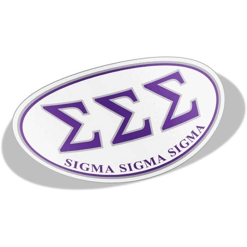 image:imageSigma Sigma Sigma Greek Letter Oval Decal