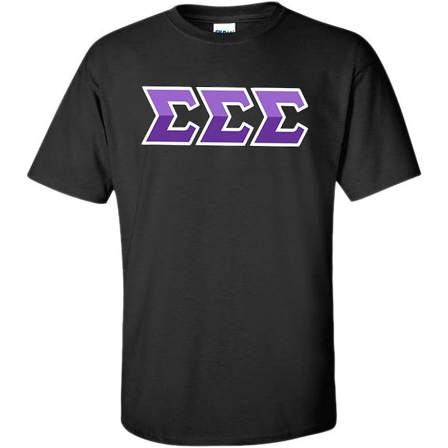 image:imageSigma Sigma Sigma Two Tone Greek Lettered TShirtBlack