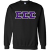 Greekgear Sigma Sigma Sigma Lettered Crewneck(Black)