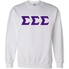 Greekgear Sigma Sigma Sigma Lettered Crewneck(White)
