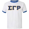 Sigma Gamma Rho Lettered Ringer Shirt(White/Royal Blue)