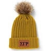 Sigma Gamma Rho Pom Pom Beanie Hat Yellow
