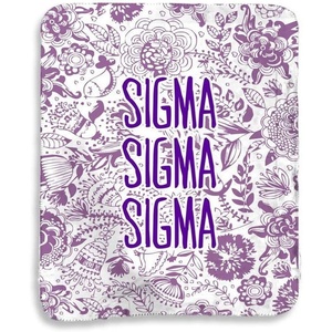 Greekgear Sigma Sigma Sigma Floral Sherpa Lap Blanket