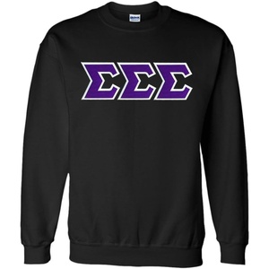 Greekgear Sigma Sigma Sigma Lettered Crewneck(Black)