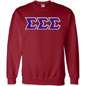 Greekgear Sigma Sigma Sigma Lettered Crewneck(Maroon)