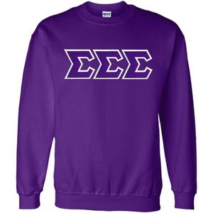 Greekgear Sigma Sigma Sigma Lettered Crewneck(Purple)