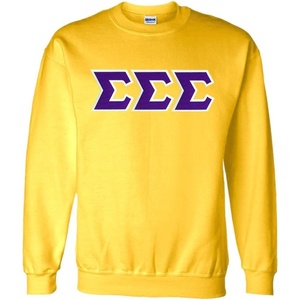 Greekgear Sigma Sigma Sigma Lettered Crewneck(Yellow)