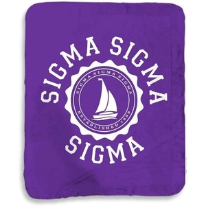 Greekgear Sigma Sigma Sigma Seal Sherpa Lap Blanket Purple